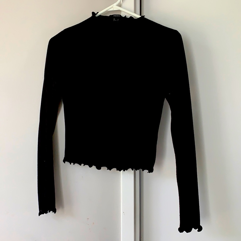 Forever 21 ribbed tight fit black long sleeve
